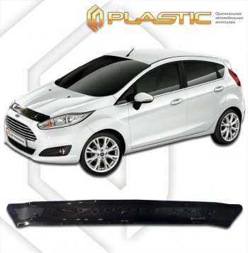 1 759 р. Дефлектор капота CA-Plastic  Ford Fiesta  6 (2012-2019) седан рестайлинг (classic черный, без надписи)  с доставкой в г. Екатеринбург. Увеличить фотографию 1