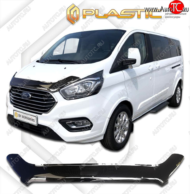 1 899 р. Дефлектор капота CA-Plastic  Ford Tourneo Custom (2017-2021) рестайлинг (classic черный, без надписи)  с доставкой в г. Екатеринбург