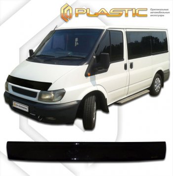 1 839 р. Дефлектор капота CA-Plastic  Ford Transit (2000-2006) цельнометаллический фургон дорестайлинг (classic черный, без надписи)  с доставкой в г. Екатеринбург. Увеличить фотографию 1