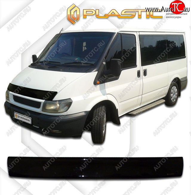 1 839 р. Дефлектор капота CA-Plastic  Ford Transit (2000-2006) цельнометаллический фургон дорестайлинг (classic черный, без надписи)  с доставкой в г. Екатеринбург