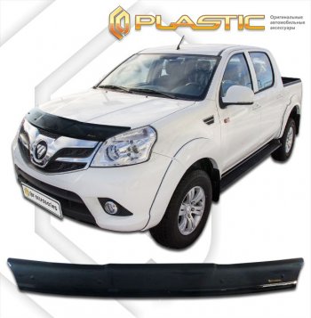 1 839 р. Дефлектор капота CA-Plastic  Foton Tunland (2012-2019) Pickup Double Cab дорестайлинг (classic черный, без надписи)  с доставкой в г. Екатеринбург. Увеличить фотографию 1