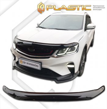 2 079 р. Дефлектор капота CA-Plastic  Geely Coolray  SX11 (2018-2023) дорестайлинг (classic черный, без надписи)  с доставкой в г. Екатеринбург. Увеличить фотографию 1