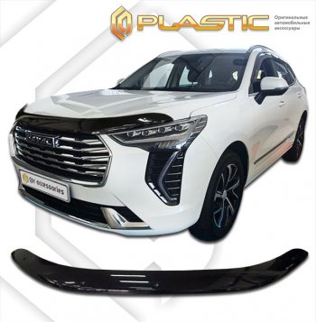 1 839 р. Дефлектор капота CA-Plastic  Haval Jolion (2020-2024) дорестайлинг, рестайлинг (classic черный, без надписи)  с доставкой в г. Екатеринбург. Увеличить фотографию 1