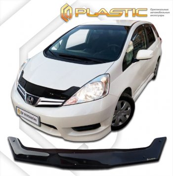 1 759 р. Дефлектор капота CA-Plastic  Honda Fit Shuttle  1 GP2,GG7,GG8 (2011-2013) дорестайлинг (classic черный, без надписи)  с доставкой в г. Екатеринбург. Увеличить фотографию 1