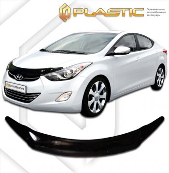 1 839 р. Дефлектор капота CA-Plastic  Hyundai Elantra  MD (2013-2016) рестайлинг (classic черный, без надписи)  с доставкой в г. Екатеринбург. Увеличить фотографию 1