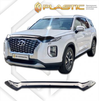 1 839 р. Дефлектор капота CA-Plastic  Hyundai Palisade  LX2 (2018-2022) (classic черный, без надписи)  с доставкой в г. Екатеринбург. Увеличить фотографию 1