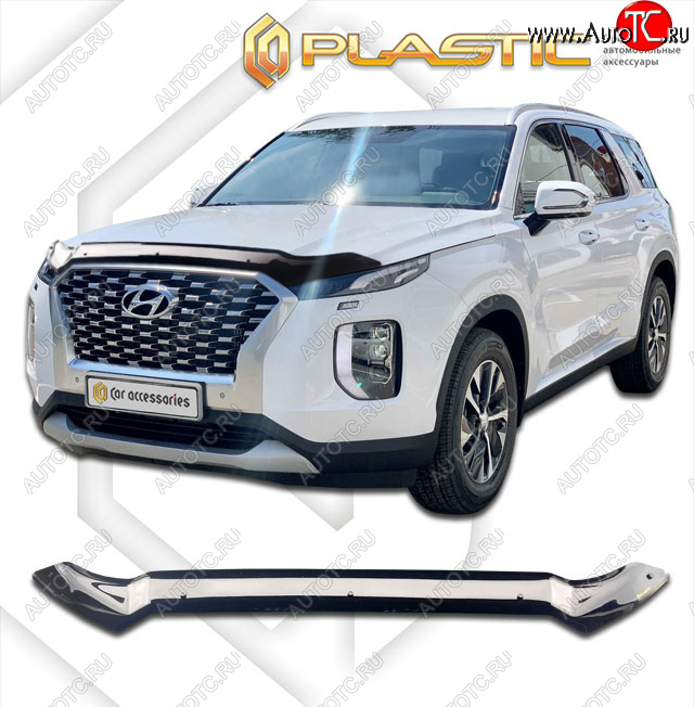 1 839 р. Дефлектор капота CA-Plastic  Hyundai Palisade  LX2 (2018-2022) (classic черный, без надписи)  с доставкой в г. Екатеринбург