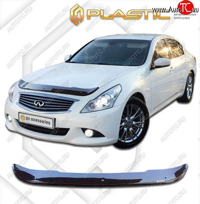 1 679 р. Дефлектор капота CA-Plastic  INFINITI G35  V36 (2006-2015) седан (classic черный, без надписи)  с доставкой в г. Екатеринбург