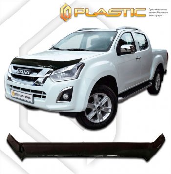 1 999 р. Дефлектор капота CA-Plastic  Isuzu D-Max  RT85,TFR ExtendedCab (2015-2021) рестайлинг (classic черный, без надписи)  с доставкой в г. Екатеринбург. Увеличить фотографию 1