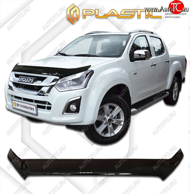 1 999 р. Дефлектор капота CA-Plastic  Isuzu D-Max  RT85,TFR DoubleCab (2015-2021) рестайлинг (classic черный, без надписи)  с доставкой в г. Екатеринбург