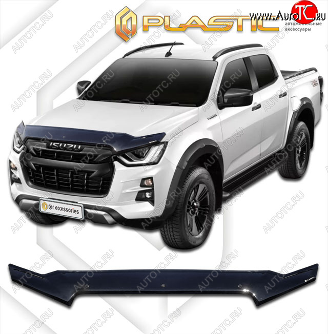 2 079 р. Дефлектор капота CA-Plastic  Isuzu D-Max  RG (2020-2023) DoubleCab (classic черный, без надписи)  с доставкой в г. Екатеринбург