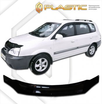 1 999 р. Дефлектор капота CA-Plastic  KIA Carens  FC, RS (2002-2006) рейсталинг (classic черный, без надписи)  с доставкой в г. Екатеринбург. Увеличить фотографию 1