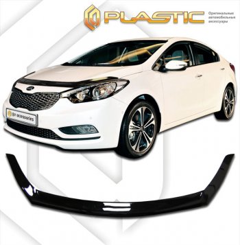 1 999 р. Дефлектор капота CA-Plastic  KIA Cerato  3 YD (2013-2016) дорестайлинг седан (classic черный, без надписи)  с доставкой в г. Екатеринбург. Увеличить фотографию 1