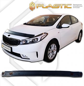 1 759 р. Дефлектор капота CA-Plastic  KIA Cerato  3 YD (2016-2019) рестайлинг седан (classic черный, без надписи)  с доставкой в г. Екатеринбург. Увеличить фотографию 1