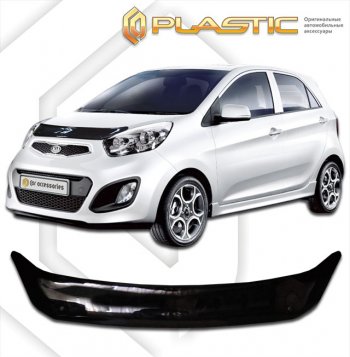 1 679 р. Дефлектор капота CA-Plastic  KIA Picanto  2 TA хэтчбэк 3 дв. (2011-2017) дорестайлинг, рестайлинг (classic черный, без надписи)  с доставкой в г. Екатеринбург. Увеличить фотографию 1