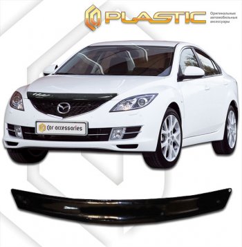 1 599 р. Дефлектор капота (седан) CA-Plastic  Mazda Atenza (2007-2012) (Classic черный)  с доставкой в г. Екатеринбург. Увеличить фотографию 1