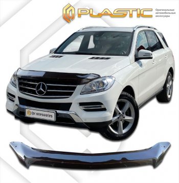 2 079 р. Дефлектор капота CA-Plastic  Mercedes-Benz ML class  W166 (2011-2015) (classic черный, без надписи)  с доставкой в г. Екатеринбург. Увеличить фотографию 1