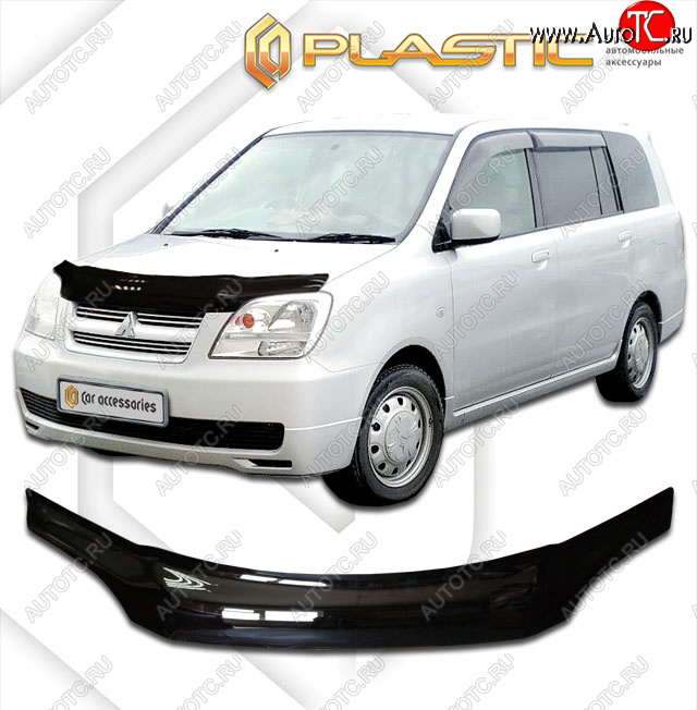 2 079 р. Дефлектор капота CA-Plastic  Mitsubishi Dion  CR6W,CR9W (2002-2006) рестайлинг (classic черный, без надписи)  с доставкой в г. Екатеринбург