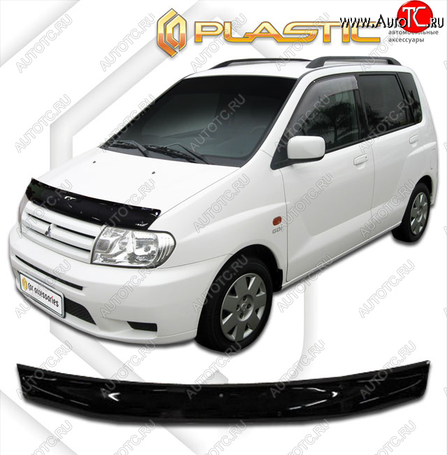 1 759 р. Дефлектор капота CA-Plastic  Mitsubishi Mirage Dingo  CQ (2002-2024) рестайлинг (classic черный, без надписи)  с доставкой в г. Екатеринбург