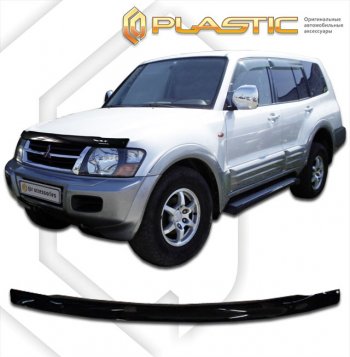 1 899 р. Дефлектор капота CA-Plastic  Mitsubishi Pajero  3 V60 (2003-2006) рестайлинг (classic черный, без надписи)  с доставкой в г. Екатеринбург. Увеличить фотографию 1