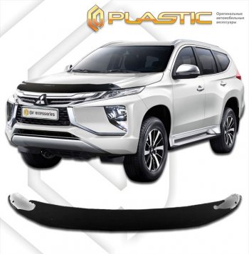 1 999 р. Дефлектор капота CA-Plastic  Mitsubishi Pajero Sport  QF (2019-2022) рестайлинг (classic черный, без надписи)  с доставкой в г. Екатеринбург. Увеличить фотографию 1