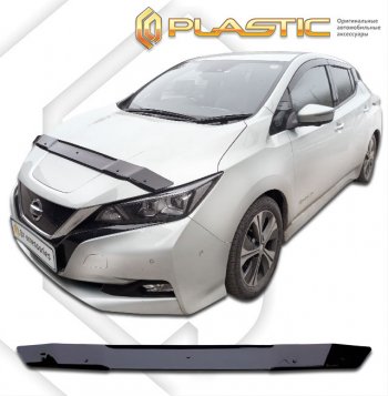 1 679 р. Дефлектор капота CA-Plastic  Nissan Leaf  2 (ZE1) (2017-2024) (classic черный, без надписи)  с доставкой в г. Екатеринбург. Увеличить фотографию 1