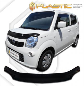 1 759 р. Дефлектор капота CA-Plastic  Nissan Moco  3 (2011-2016) G33 (classic черный, без надписи)  с доставкой в г. Екатеринбург. Увеличить фотографию 1