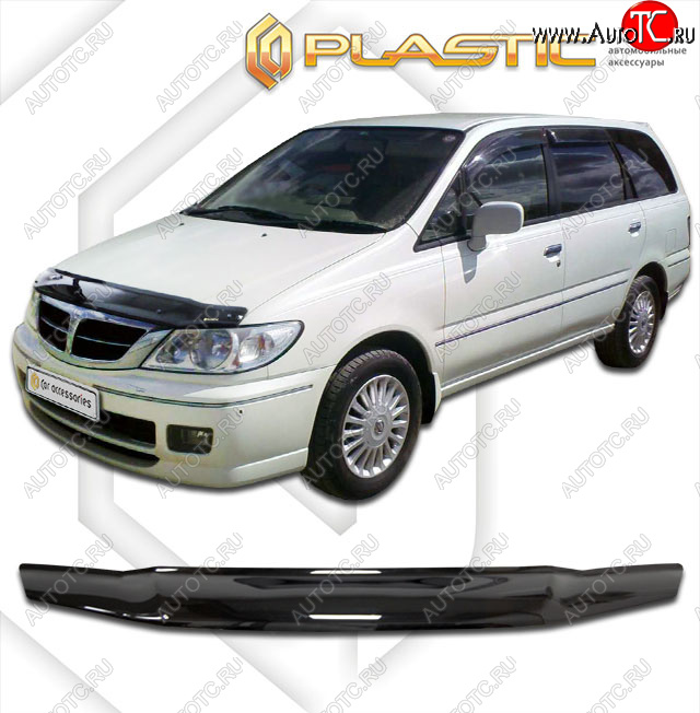 1 839 р. Дефлектор капота CA-Plastic  Nissan Presage  U30 (2001-2003) рестайлинг (classic черный, без надписи)  с доставкой в г. Екатеринбург