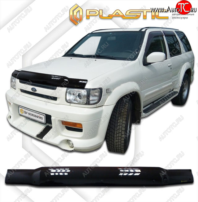 1 839 р. Дефлектор капота CA-Plastic  Nissan Terrano Regulus  1 R50 (1996-2002) (classic черный, без надписи)  с доставкой в г. Екатеринбург