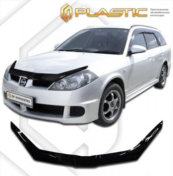 1 839 р. Дефлектор капота CA-Plastic  Nissan Wingroad  2 Y11 (2001-2005) рестайлинг универсал (classic черный, без надписи)  с доставкой в г. Екатеринбург. Увеличить фотографию 1