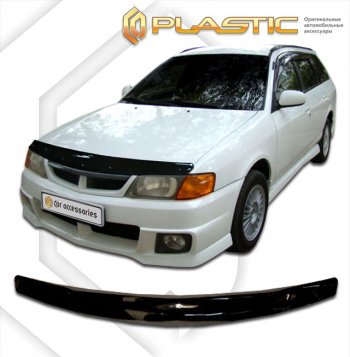 1 759 р. Дефлектор капота CA-Plastic  Nissan Wingroad  2 Y11 (1999-2001) дорестайлинг универсал (classic черный, без надписи)  с доставкой в г. Екатеринбург. Увеличить фотографию 1