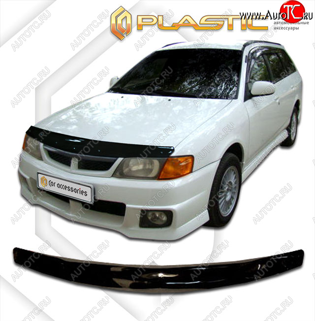 1 759 р. Дефлектор капота CA-Plastic  Nissan Wingroad  2 Y11 (1999-2001) дорестайлинг универсал (classic черный, без надписи)  с доставкой в г. Екатеринбург