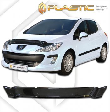 1 759 р. Дефлектор капота CA-Plastic  Peugeot 308  T7 (2011-2014) хэтчбэк 5 дв. рестайлинг (classic черный, без надписи)  с доставкой в г. Екатеринбург. Увеличить фотографию 1