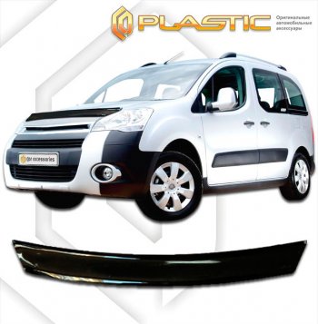 1 679 р. Дефлектор капота CA-Plastic  Peugeot Partner  Tepee (2008-2018) (classic черный, без надписи)  с доставкой в г. Екатеринбург. Увеличить фотографию 1