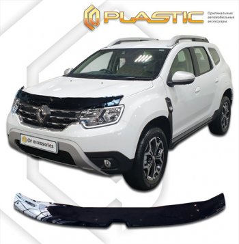 2 099 р. Дефлектор капота CA-Plastic  Renault Duster  HM (2021-2024) рестайлинг (classic черный, без надписи)  с доставкой в г. Екатеринбург. Увеличить фотографию 1