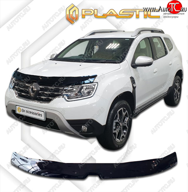 2 099 р. Дефлектор капота CA-Plastic  Renault Duster  HM (2021-2024) рестайлинг (classic черный, без надписи)  с доставкой в г. Екатеринбург