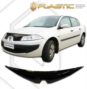 1 899 р. Дефлектор капота CA-Plastic  Renault Megane  седан (2006-2009)  рестайлинг (classic черный, без надписи)  с доставкой в г. Екатеринбург. Увеличить фотографию 1