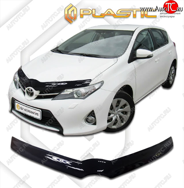 1 999 р. Дефлектор капота CA-Plastic  Toyota Auris  E180 (2012-2018) хэтчбэк 5 дв. дорестайлинг, хэтчбэк 5 дв. рестайлинг (classic черный, без надписи)  с доставкой в г. Екатеринбург