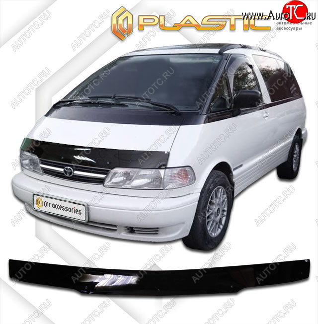 1 999 р. Дефлектор капота CA-Plastic  Toyota Estima Emina  XR10, XR20 (1992-1999) минивэн дорестайлинг, минивэн 1-ый рестайлинг, минивэн 2-ой рестайлинг (classic черный, без надписи)  с доставкой в г. Екатеринбург