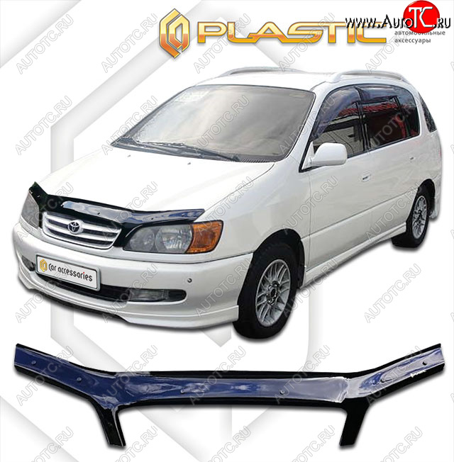 2 159 р. Дефлектор капота CA-Plastic  Toyota Ipsum  SXM10 (1998-2001) рестайлинг (classic черный, без надписи)  с доставкой в г. Екатеринбург