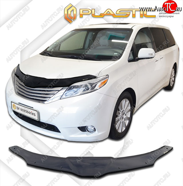 2 199 р. Дефлектор капота CA-Plastic  Toyota Sienna  XL30 (2010-2017) дорестайлинг (classic черный, без надписи)  с доставкой в г. Екатеринбург