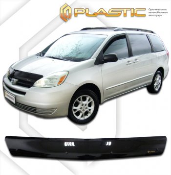 1 759 р. Дефлектор капота CA-Plastic Toyota Sienna XL20 дорестайлинг (2003-2006) (classic черный, без надписи)  с доставкой в г. Екатеринбург. Увеличить фотографию 1