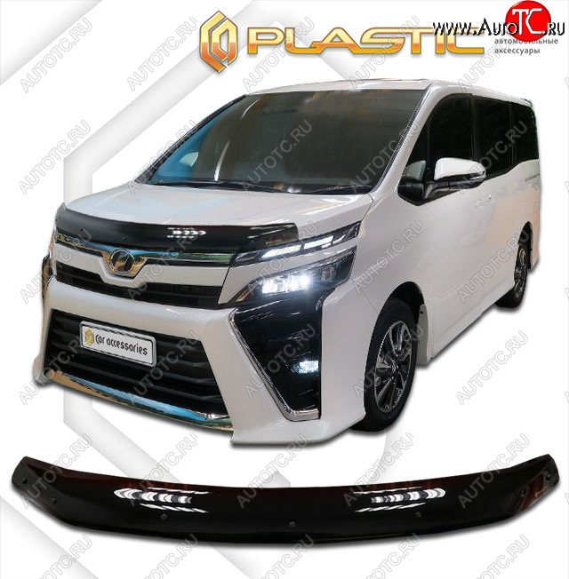 2 079 р. Дефлектор капота CA-Plastic  Toyota Voxy  минивэн (2017-2024) R80 рестайлинг, R90 дорестайлинг (classic черный, без надписи)  с доставкой в г. Екатеринбург