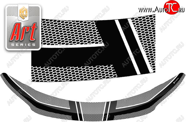 2 289 р. Дефлектор капота CA-Plastic  Hyundai Elantra  MD (2013-2016) рестайлинг (Серия Art черная)  с доставкой в г. Екатеринбург