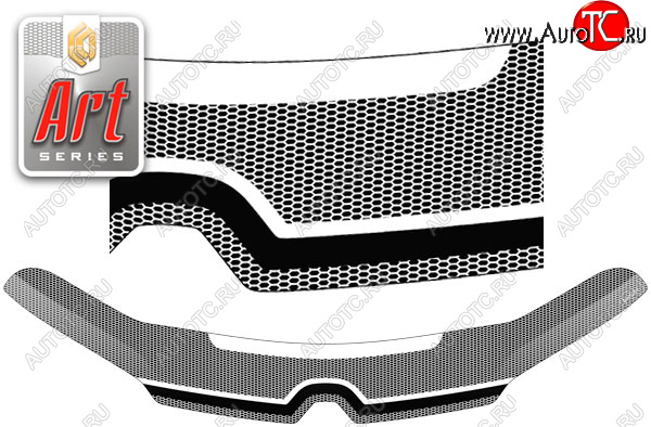 2 479 р. Дефлектор капота CA-Plastic  Renault Sandero Stepway  (B8) (2014-2018) дорестайлинг (Серия Art черная)  с доставкой в г. Екатеринбург