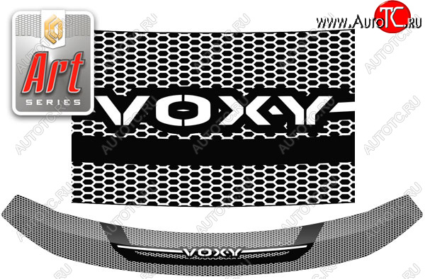 2 299 р. Дефлектор капота CA-Plastic  Toyota Voxy  минивэн (2014-2017) R80 дорестайлинг (Серия Art черная)  с доставкой в г. Екатеринбург