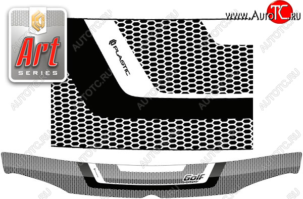 2 199 р. Дефлектор капота (левый руль) CA-Plastic  Volkswagen Golf  4 (1997-2003) (Серия Art графит)  с доставкой в г. Екатеринбург