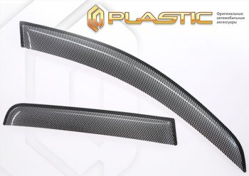 2 559 р. Дефлектора окон CA-Plastic  Toyota Sienta  NCP80 (2003-2015) дорестайлинг, 1-ое пополение 1-ый рестайлинг, 2-ой рестайлинг (шелкография карбон-серебро)  с доставкой в г. Екатеринбург. Увеличить фотографию 1