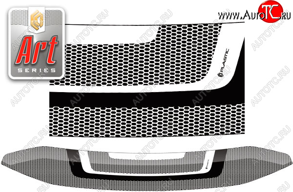 1 839 р. Дефлектор капота CA-Plastic  Volkswagen Multivan  T5 (2009-2015) рестайлинг (серия ART белая)  с доставкой в г. Екатеринбург