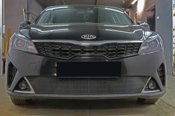 Защитная сетка в бампер (низ, ячейка 3х7 мм) Alfeco Стандарт KIA Rio X рестайлинг (2020-2025) ()